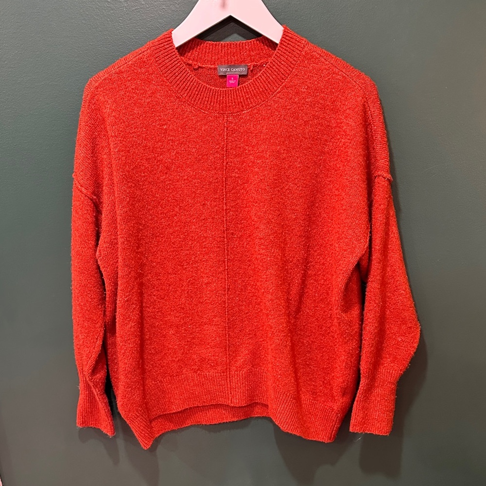 Vince Camuto Brick Red Crewneck Sweater